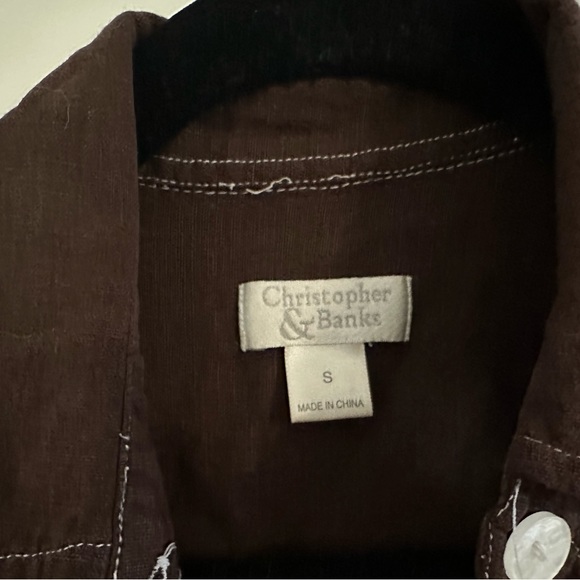 Christopher & Banks Linen Button Up Shirt - Picture 3 of 8